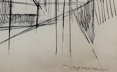 Despierre, Cattedrale di Mantes, 1950 circa, inchiostro su carta