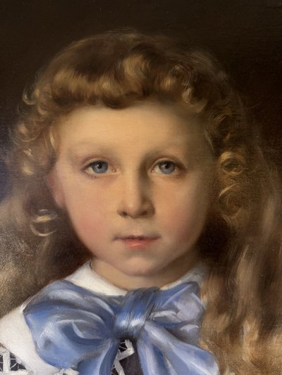 Portrait of a young boy by Auguste Delécluse, dated 1884