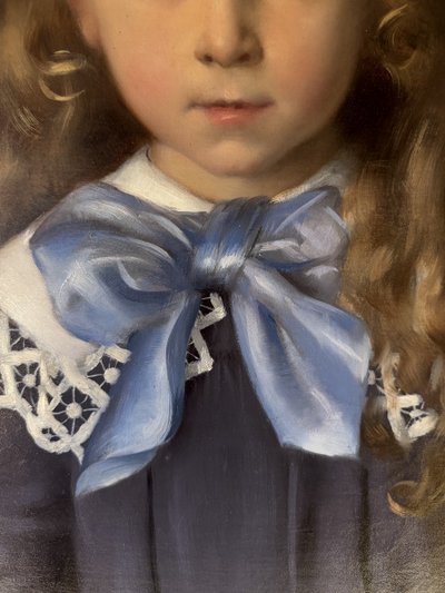 Portrait of a young boy by Auguste Delécluse, dated 1884