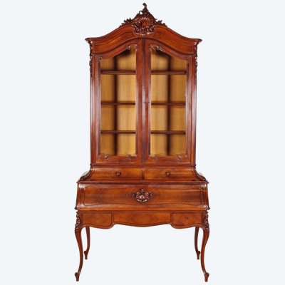 Schreibtisch mit Bücherregal im Napoleon-III.-Stil aus Palisanderholz, Louis-XV-Stil, um 1860