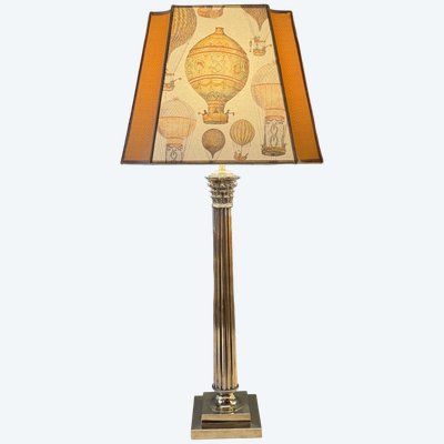 Large 19th-century bronze lamp, 77 cm high