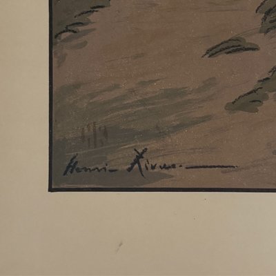 Lithografie von Henri Rivière, Pariser Landschaften – Schwaneninsel