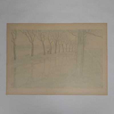 Lithografie von Henri Rivière, Pariser Landschaften – Schwaneninsel