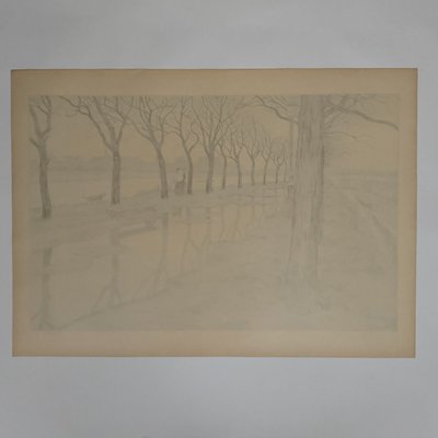 Lithografie von Henri Rivière, Pariser Landschaften – Schwaneninsel