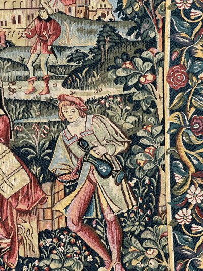Arazzo jacquard "Il Picnic", di fabbricazione francese, XX secolo