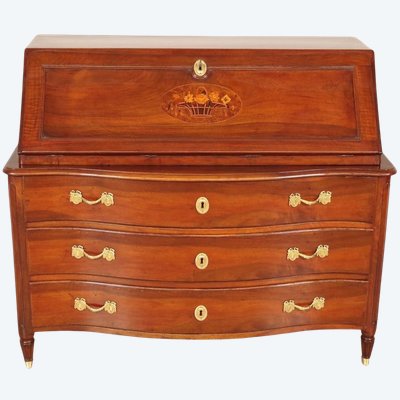 Commode scriban Louis XVI en noyer – fin XVIIIe siècle