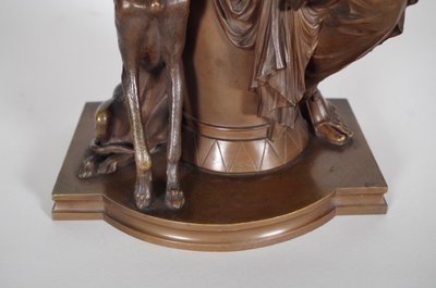 Auguste Joseph Peiffer (1832-1886) Diane chasseresse en bronze