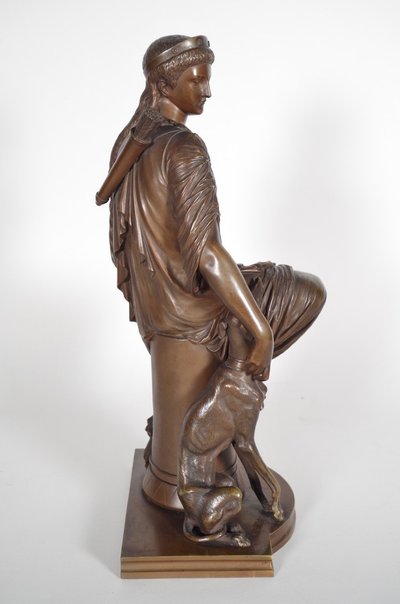Auguste Joseph Peiffer (1832-1886) Diane chasseresse en bronze