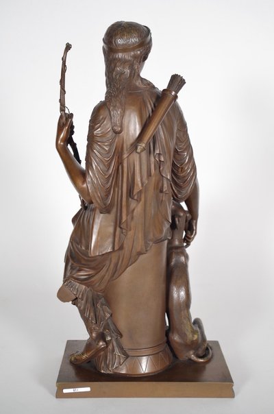 Auguste Joseph Peiffer (1832-1886) Diane chasseresse en bronze