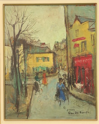 Jacques Van den Bussche (1925-2001) – Streets of Paris, oil on panel