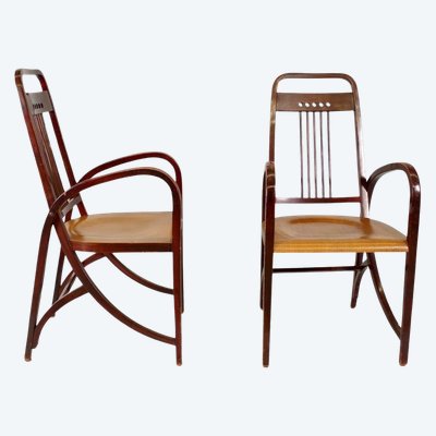 Josef Hoffmann pour Thonet – Paire de fauteuils modèle 511