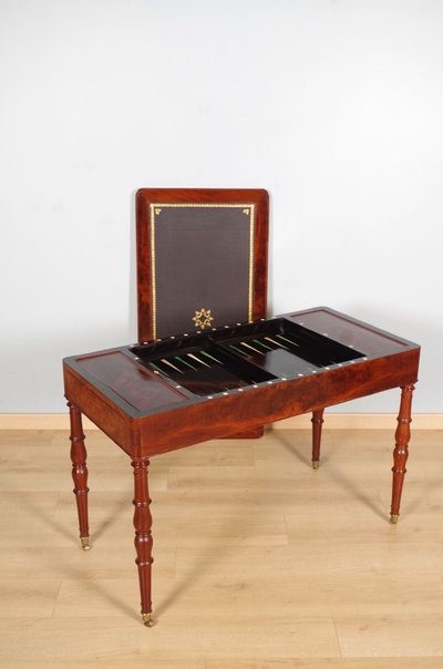 Restoration Tric-Trac games table in mahogany, circa 1815