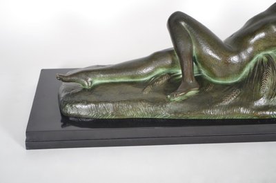 Henri André Brochard (1875-1960) Nu aux épis de blé, bronze Art déco