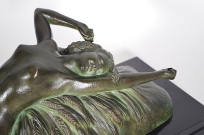 Henri André Brochard (1875-1960) Nu aux épis de blé, bronze Art déco