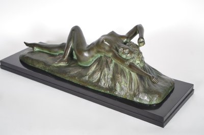 Henri André Brochard (1875-1960) Nu aux épis de blé, bronze Art déco