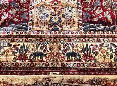 Tappeti di lana, decorazioni cloisonné raffiguranti uccelli e giardini