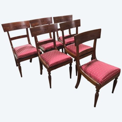 SET DI 6 SEDIE IN MOGANO, PERIODO REGENCY, XIX SECOLO