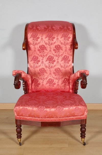 Louis-Philippe style mahogany fireside chair, circa 1840