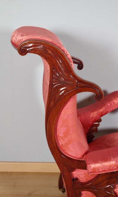 Louis-Philippe style mahogany fireside chair, circa 1840