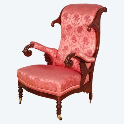Louis-Philippe style mahogany fireside chair, circa 1840