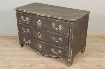 Commode Louis XIV relaquée grise – vers 1710