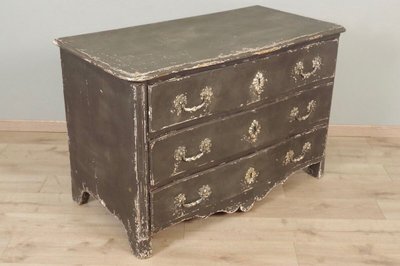 Commode Louis XIV relaquée grise – vers 1710
