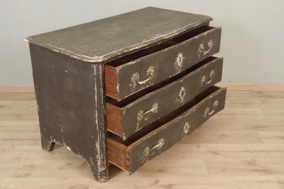Commode Louis XIV relaquée grise – vers 1710