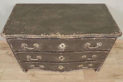 Commode Louis XIV relaquée grise – vers 1710