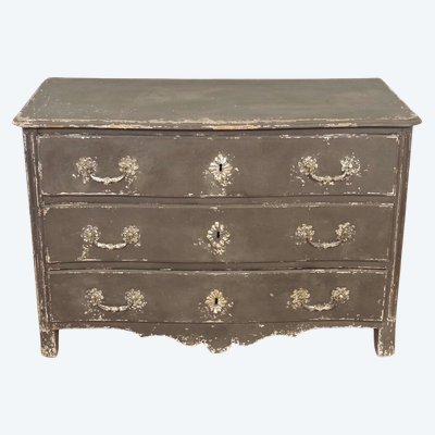 Commode Louis XIV relaquée grise – vers 1710