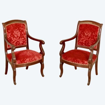 Paire de fauteuils Restauration en acajou – vers 1815