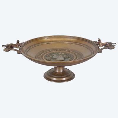 Ferdinando Levillain – Grande coppa di Napoleone III in bronzo patinato, Siracusa