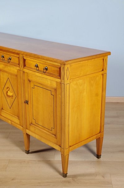 André Mailfert, Directoire-style cherrywood sideboard, circa 1950