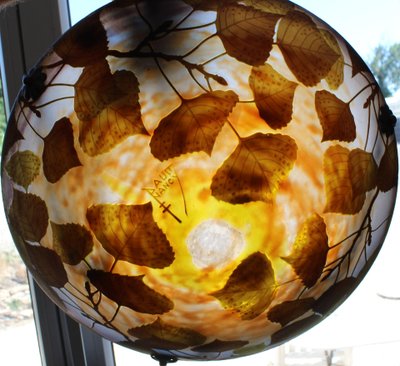 Art Nouveau ceiling chandelier signed Daum Nancy