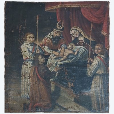 Anonymous Portuguese artist - The Circumcision - oil on canvas - 17th century