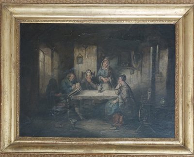 Anonymous - Reading the Bible - 19th century - oil on canvas - Protestantism