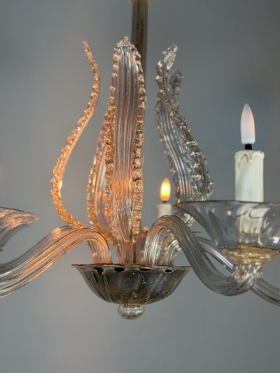 Venetian Murano glass chandelier, 5 light arms, circa 1920
