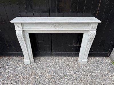 Kamin im Stil Ludwigs XVI. aus Carrara-Marmor, um 1880