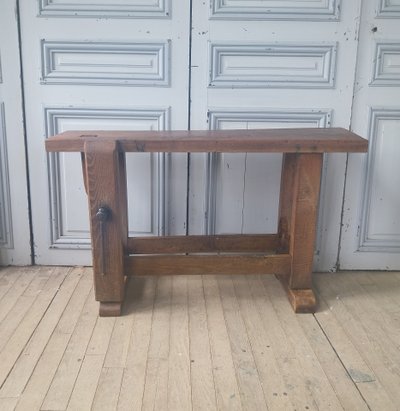 Small antique oak workbench