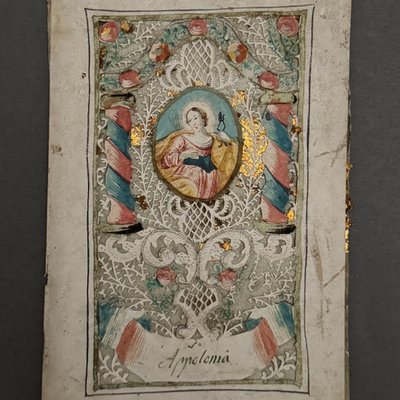 18th-century hand-painted Canivet, Appolonia