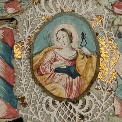 18th-century hand-painted Canivet, Appolonia