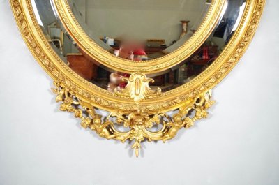 Miroir à parecloses Louis XVI en bois doré, époque Napoléon III