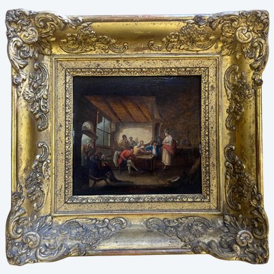 Painting, Dutch or Nordic School, late 18th century, Village Gathering, oil on panel