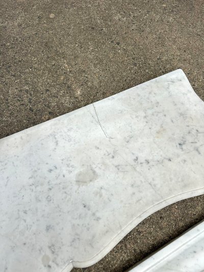 Louis XV style Carrara white marble fireplace circa 1880
