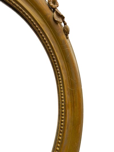 Miroir Mural en Bois Stuqué et Doré, XIXème siècle, 65cm x 95cm