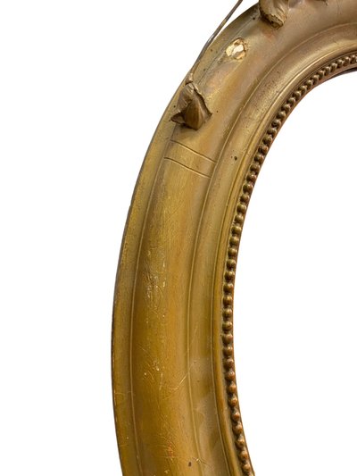 Miroir Mural en Bois Stuqué et Doré, XIXème siècle, 65cm x 95cm