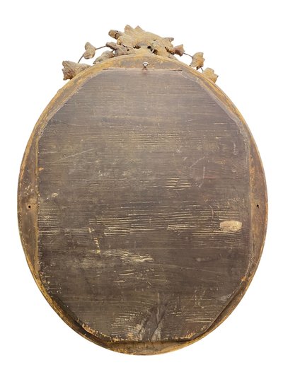 Miroir Mural en Bois Stuqué et Doré, XIXème siècle, 65cm x 95cm
