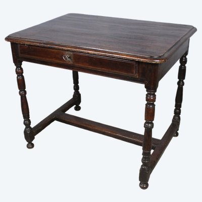 Scrivania in legno di albero da frutto in stile Luigi XIV con 1 cassetto, XVIII secolo