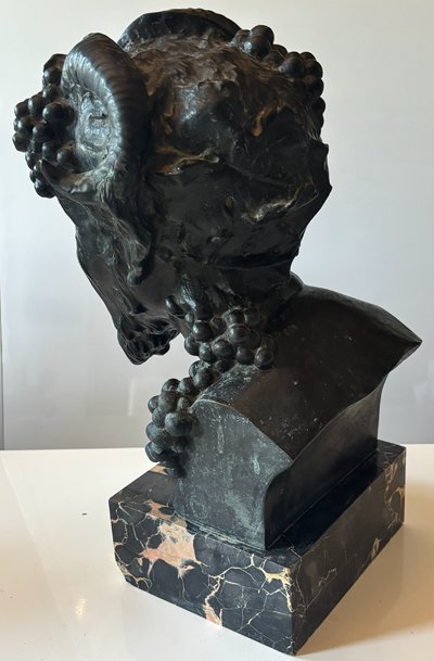 Alix MARQUET (1875-1939). Grande tête de faune en bronze. Signé. Hauteur : 38 cm