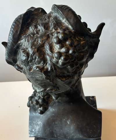 Alix MARQUET (1875-1939). Grande tête de faune en bronze. Signé. Hauteur : 38 cm
