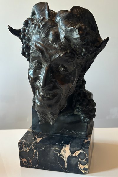 Alix MARQUET (1875-1939). Grande tête de faune en bronze. Signé. Hauteur : 38 cm